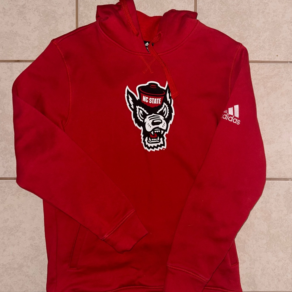 Adidas, Red NC State Sweatshirt, Size Large